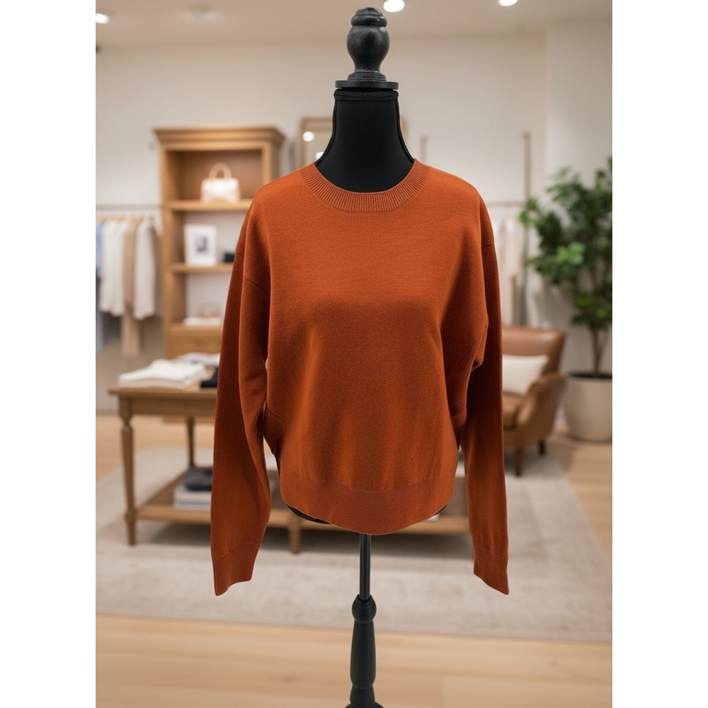 Moussy StudioWear Wool Blend Sweater XS Rust Orange BNWT Cozy Fall Minimalist